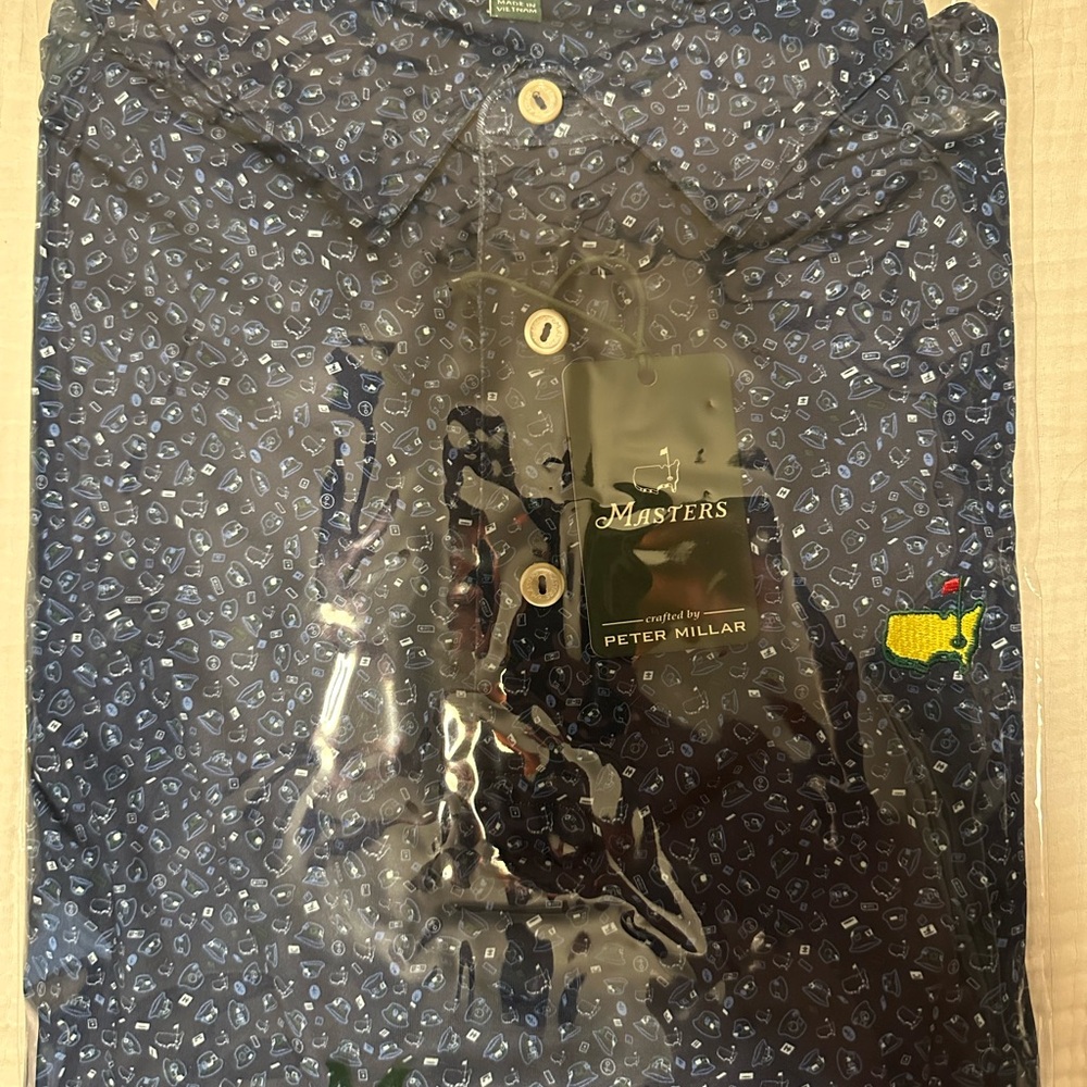 Masters Peter Millar Blue Patterned Men's Shirt